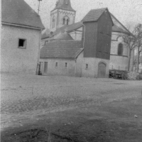 Blick auf Feuerwehrhaus u. Kirche Sommer 1932